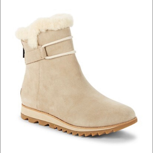 New Sorel Women’s Harlow Suede & Shearling Boots - Picture 5 of 12
